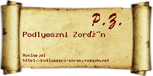 Podlyeszni Zorán névjegykártya